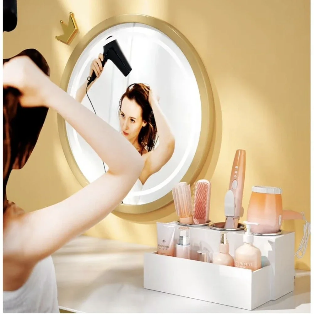 Hair Tool Organizer Acrylic Hair Dryer Holder Bathroom Countertop Stand.